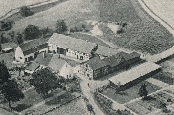 Historisches Luftbild über das große Bauerngut Röthof - Immanuel Diakonie Südthüringen